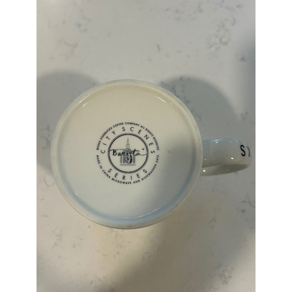 Starbucks Barista City Scenes Series Atlanta Coffee Mug 2003 Black White 16oz - Picture 6 of 7